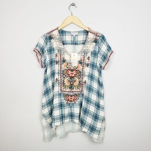 🆕️ Johnny Was Boho Embroidered Juliene Drape Top